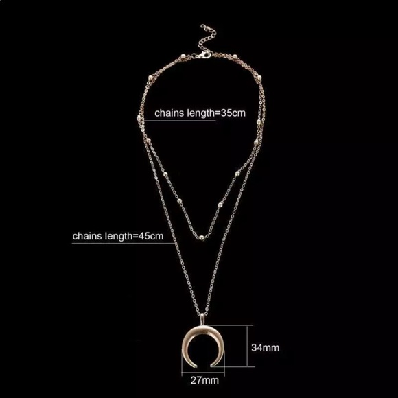 3/$30 CRESCENT MOON SILVER LAYERS NECKLACE - Picture 5 of 6